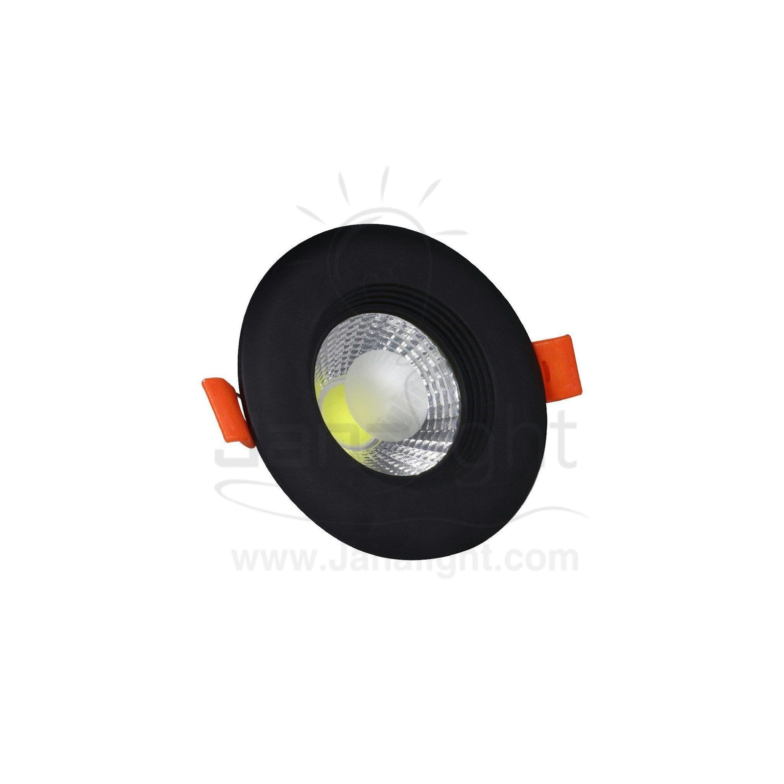 كشاف 7 وات كومبكت ابيض حلق اسود مط جنى لايت plastic white compact 7 watt downlight